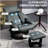 Massage Recliner Chair with Footstool, 360° Swivel Recliner-1242147874