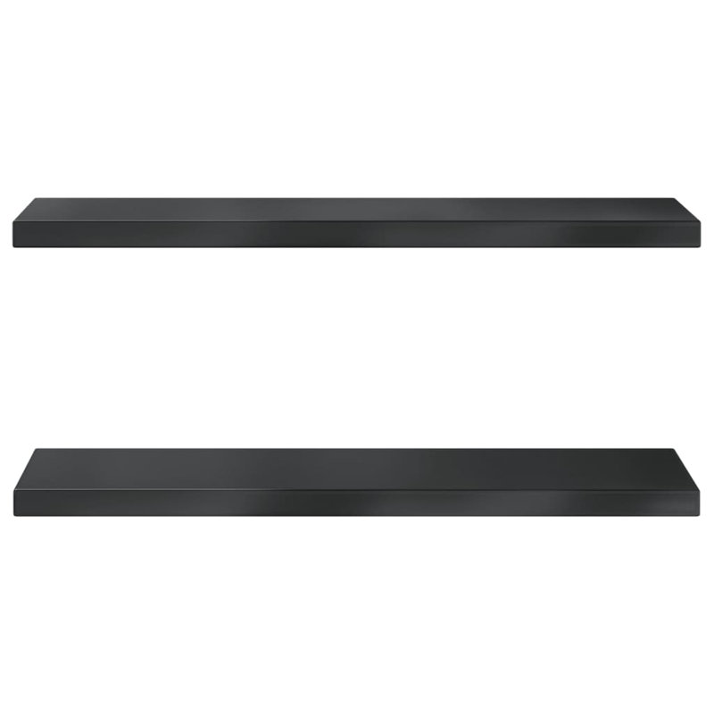 Roheel Stainless Steel Bracket Shelf, Black, 3cm H x 75cm W x 23.5cm