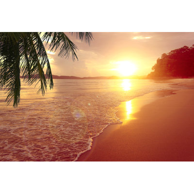 Beach And Sunset by Thekopmylife - Wrapped Canvas Print