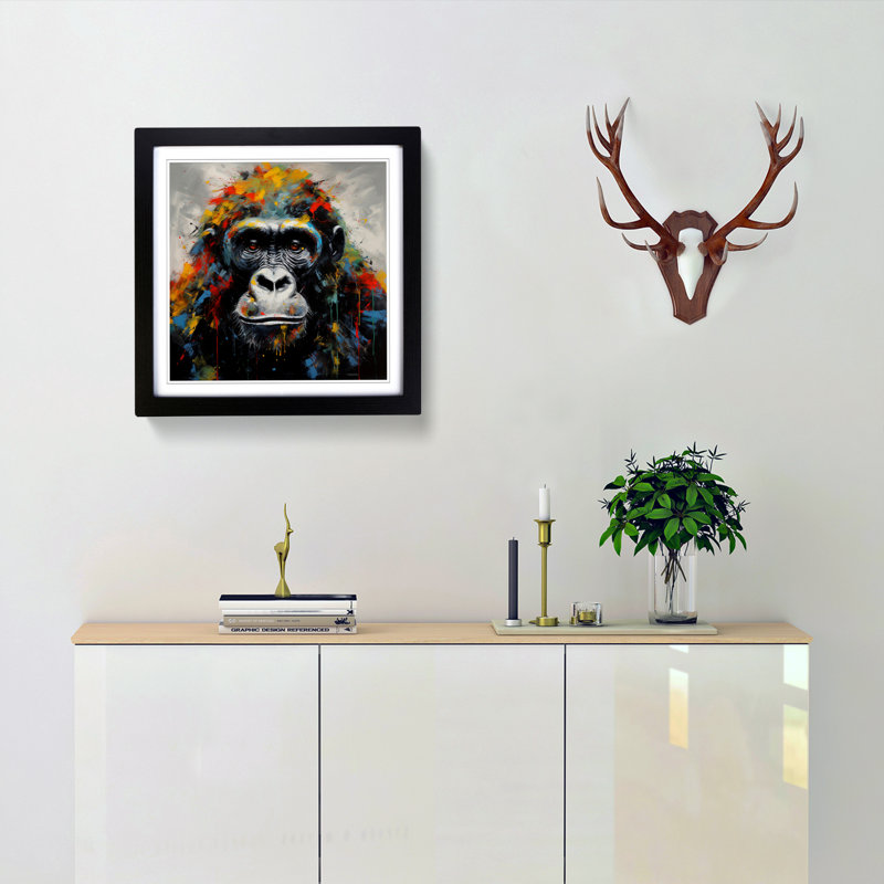 Gorilla Expressionism No.3 - Framed Print, Black