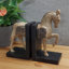 HORSE BOOKENDS 24cm Carved Wood Effect