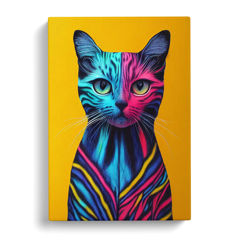 Cat Pastels - Wrapped Canvas, 50cm H x 35cm W x 3cm D
