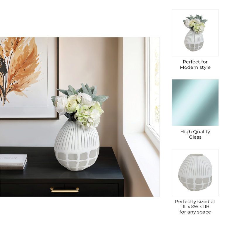 Arles Glass Table Vase, 11" H x 11" W x 8" D