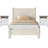 Boucle Upholstered Bed And Farmhouse Nightstand 3-Piece Bedroom Set-139264713-139264712