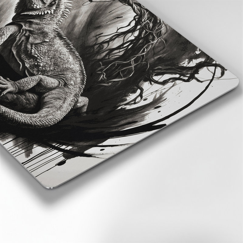 Art mural en métal gris, H 16 po x l 20 po