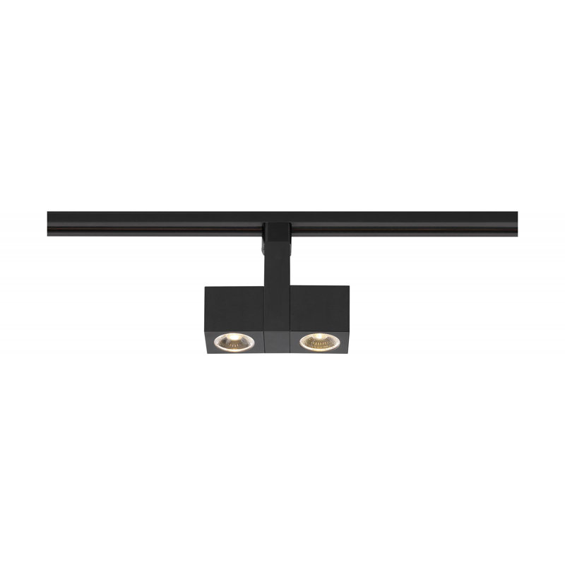 24 Watt 24 Degree Beam Angle Dual Square Track Head, Black 