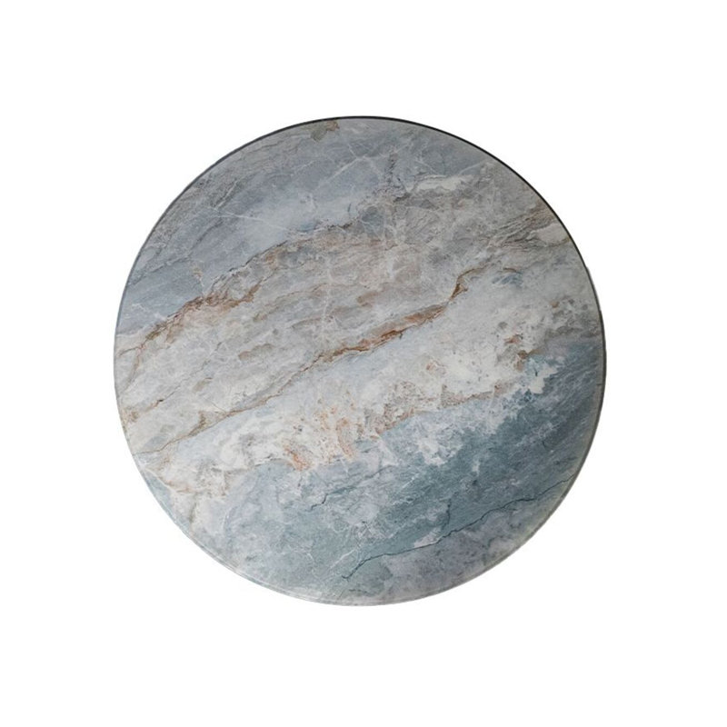 Round Outdoor Powdercoated Wood Table Top, 1.125" H x 36" L x 36" W, Lava Stone