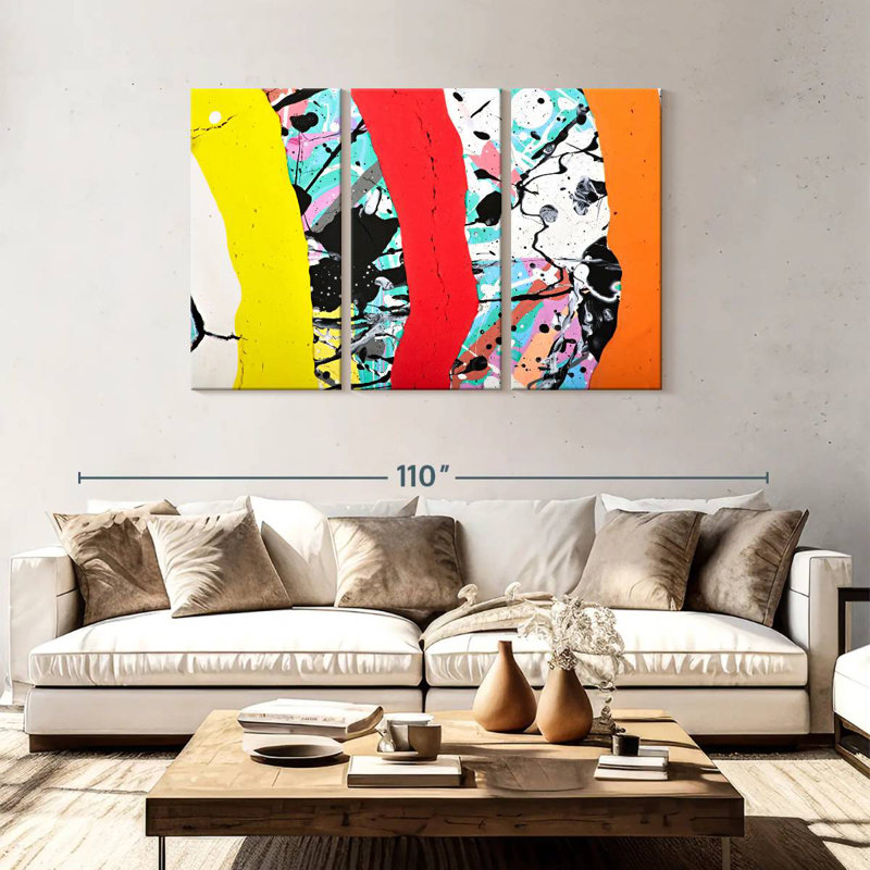 Avery Abstract Splatter, H 48 po x l 74 po