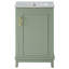 Meuble-lavabo étroit moderne de 20 po avec lavabo en céramique, pieds en bois massif et porte à fermeture en douceur avec tablettes doubles, vert-791967878-791967883