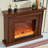 Brown Solid + Manufactured Wood Heating Freestanding Fireplace