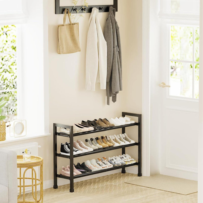 Range-chaussures réglable, 3 réglables, étagère à chaussures à 3 niveaux pour placard, vestibule, étagère à chaussures