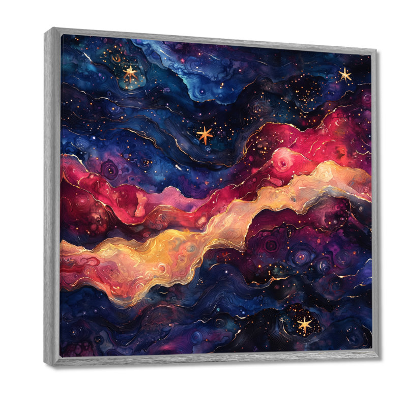 Velours Aura des étoiles dans le système solaire III - reproduction d'art murale, H 30 po x l 30 po, Argent argent