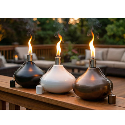 Torches citronnelle en métal 30 oz pour terrasse, porche ou terrasse