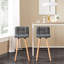 Cross Upholstered Counter Stool with Solid Wood Frame-42036088