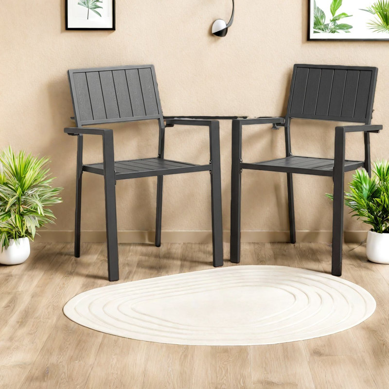 Chaises de salle à manger modernes en métal, conception ergonomique, utilisation intérieure et extérieure