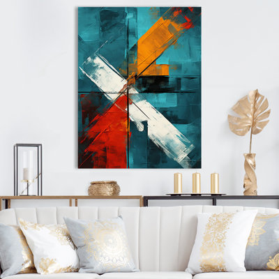Impossible Logic Of Love, abstrait en bleu sarcelle - peinture murale abstraite