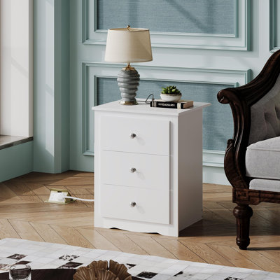 46.5cm W Manufactured Wood Bedside Table