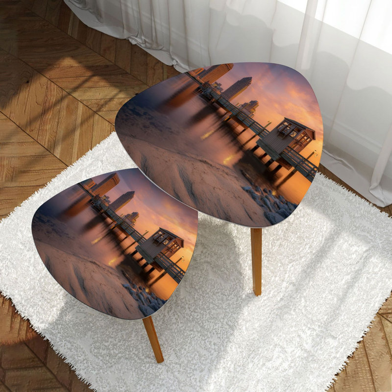 Ensemble de 2 tables basses gigognes Triangle