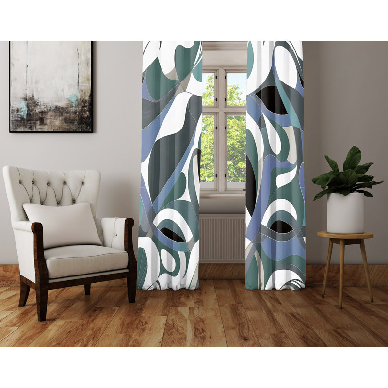 Paire de rideaux semi-transparents en polyester, L 56 po x L 78 po