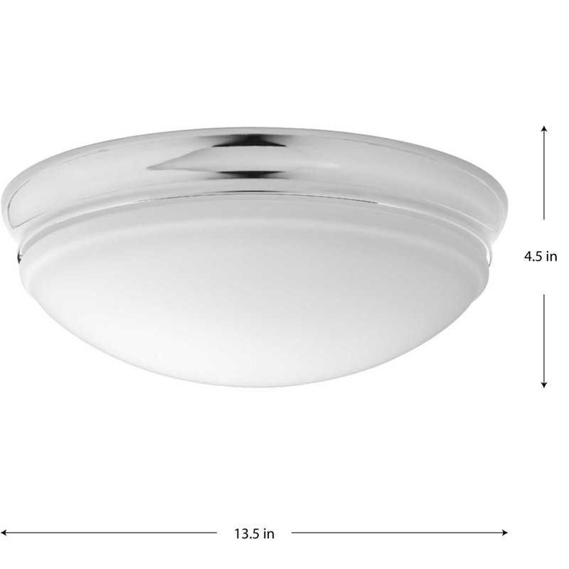 Mccully Glass LED Flush Mount, 4.50" H x 13.50" W x 13.50" D, Polished Chrome