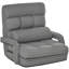 Canapé-lit convertible, gris, 5 positions réglables, chaise de lit rembourrée respirante, 21 fonctions, confort supplémentaire