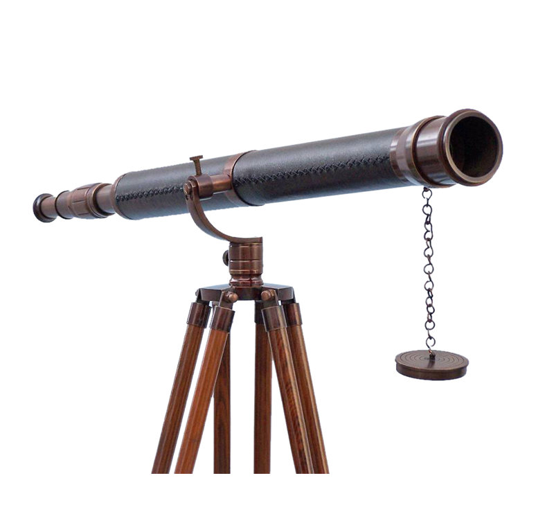 Télescope décoratif Milana, H 65 po x l 9 po x P 6 po, Bronze / Blanc / Noir