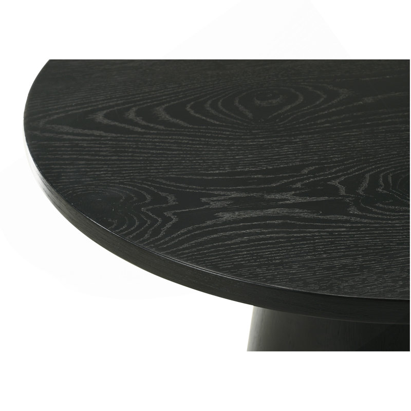 Table basse ronde noire l 29 po avec base piédestal Jasper