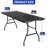 Sleek 6ft Folding Picnic Table with Black Tabletop