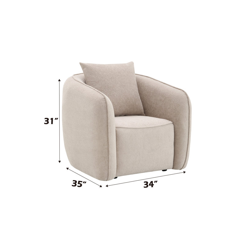 Ensemble de salon 3 pièces Keith Beige Chenille, Beige
