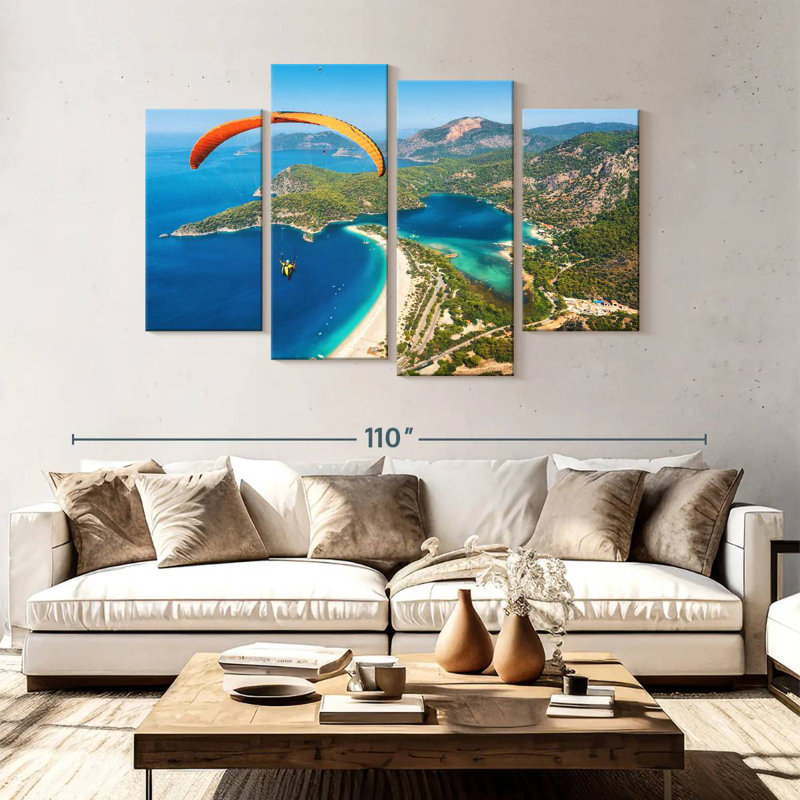 Sireci Paraglider Over Oludeniz, 54" H x 84" W