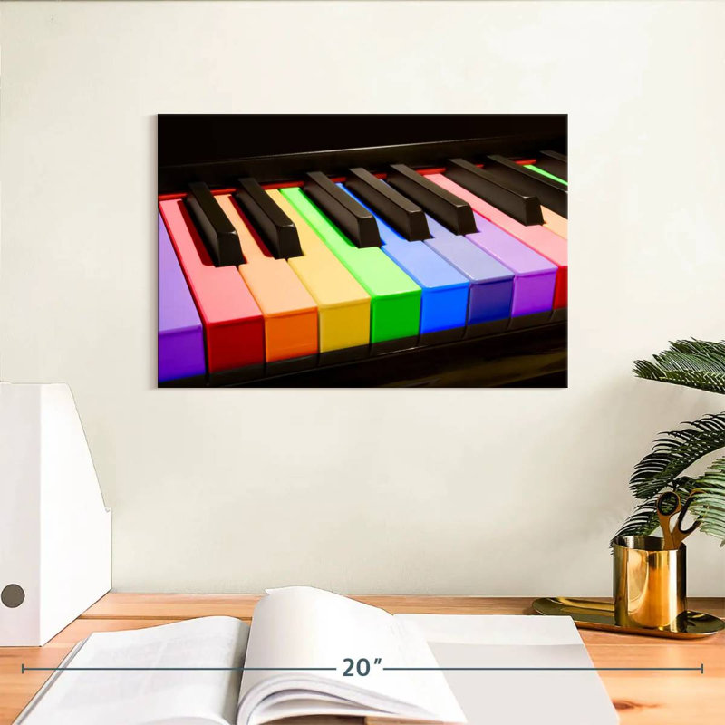 Abarca Rainbow Piano Keys, H 8 po x l 12 po