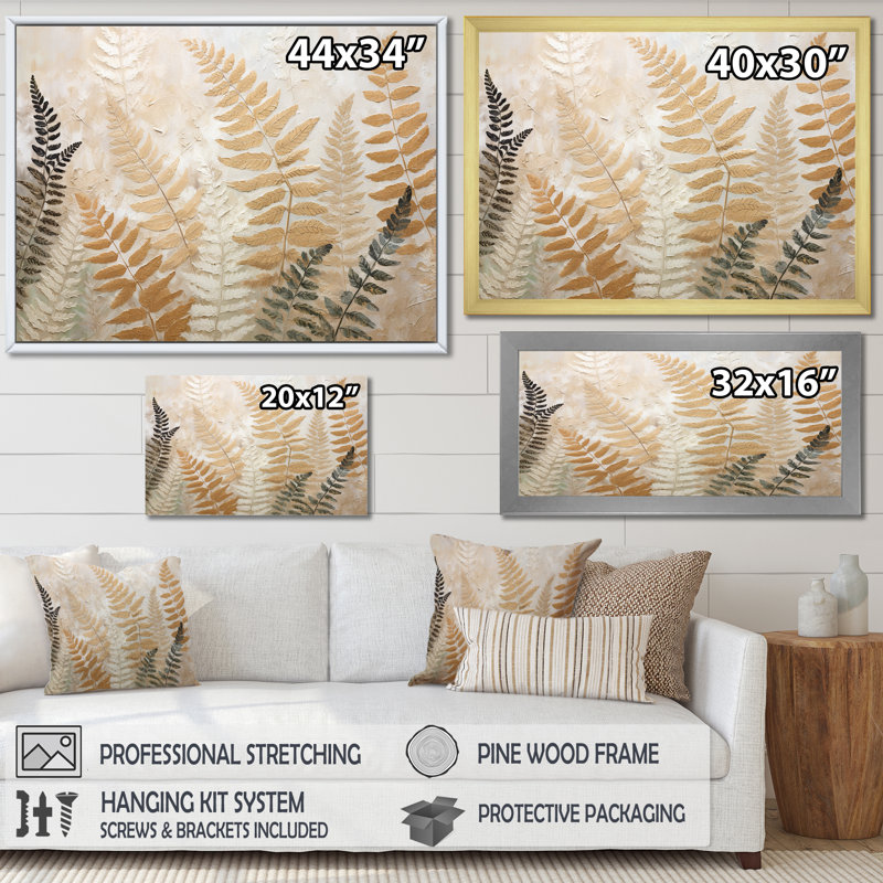 Golden Ferns Silent Symphony III, Cadre flottant blanc, H 12 po x l 20 po x P 0,5 po