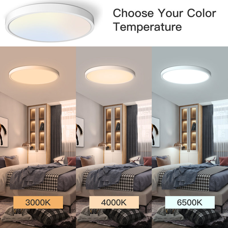 Chyleen 15.8 Inch 24W Flush Mount Led Ceiling Light White
