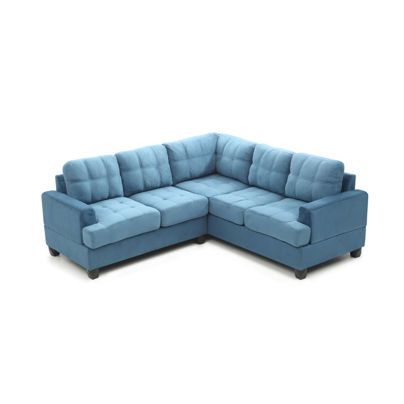 Penta Upholstered L-Shaped Sectional Symmetrical, Aqua