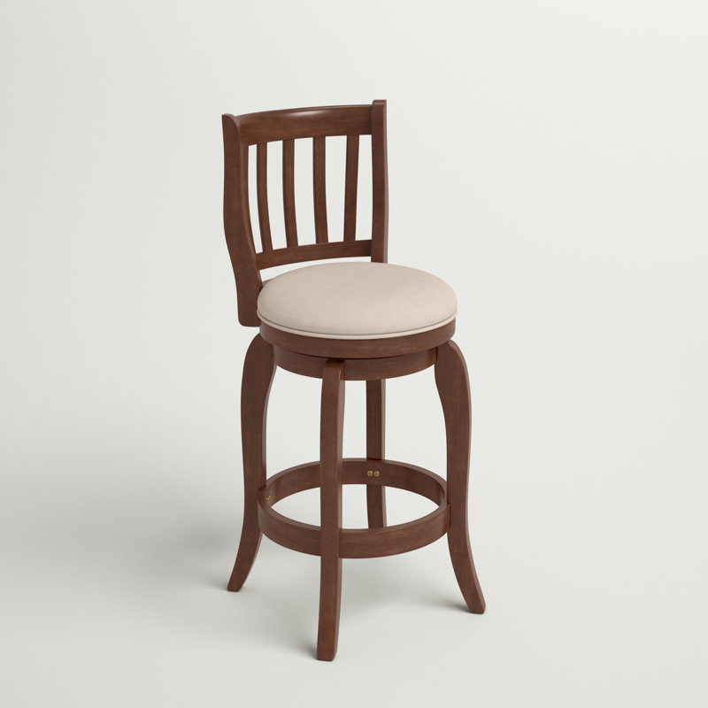 Tabouret de bar et de comptoir pivotant Morgan, Lin beige, Tabouret de comptoir (assise de 24 po de hauteur)