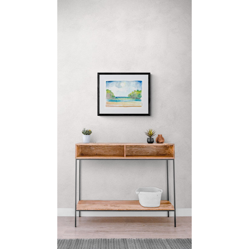 Caribbean Loneliness at Frenchmans Cove Jamaica Framed Print, 25" H x 33" W, Black Framed Canvas