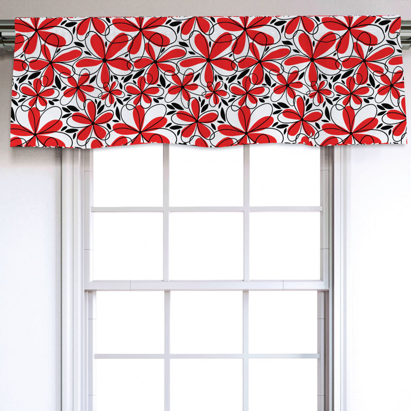 Sateen Floral Ruffled Window Valance