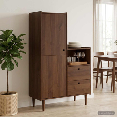 160 cm H Pine Solid Wood Kitchen Pantry