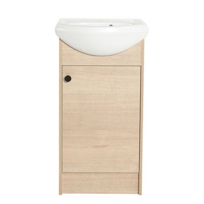 Meuble-lavabo autoportant simple avec plateau en céramique Anvita