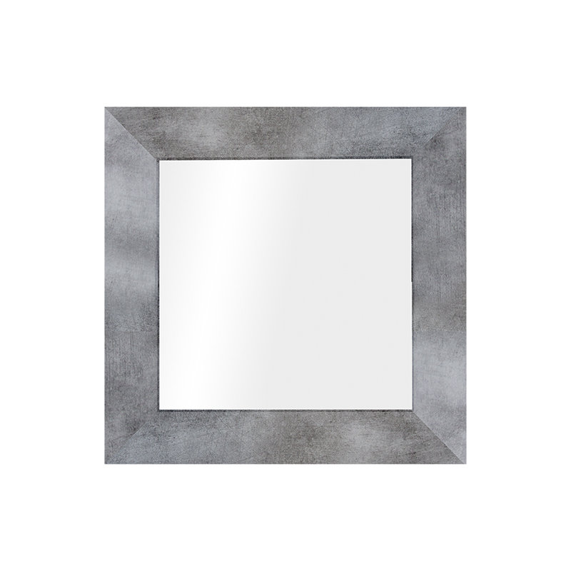 Javeria Wood Flat Wall Mirror, 86cm H x 60cm W, Grey
