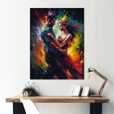«Colorful Couple Dancing II», impression sans cadre sur métal