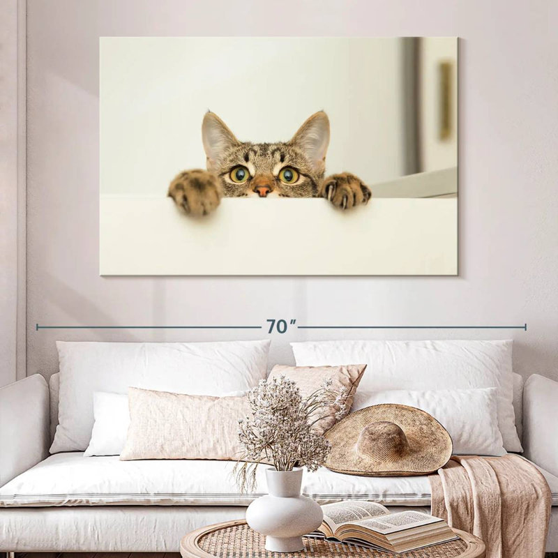 Peeking Young Cat, 34" H x 51" W