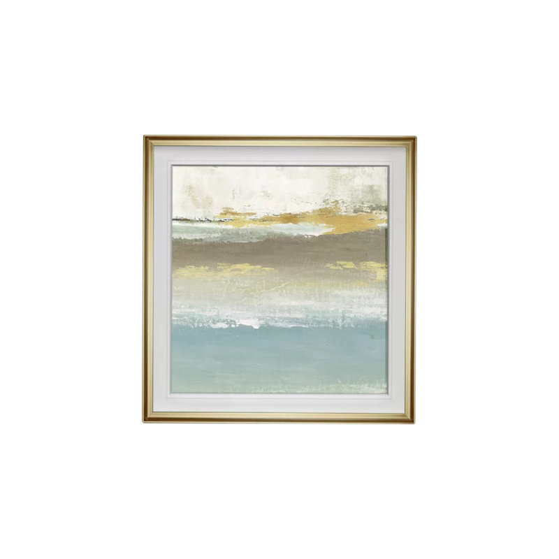 «Soft Solace Détail II», peinture, H 23 po x l 23 po x P 1,5 po, Cadre doré