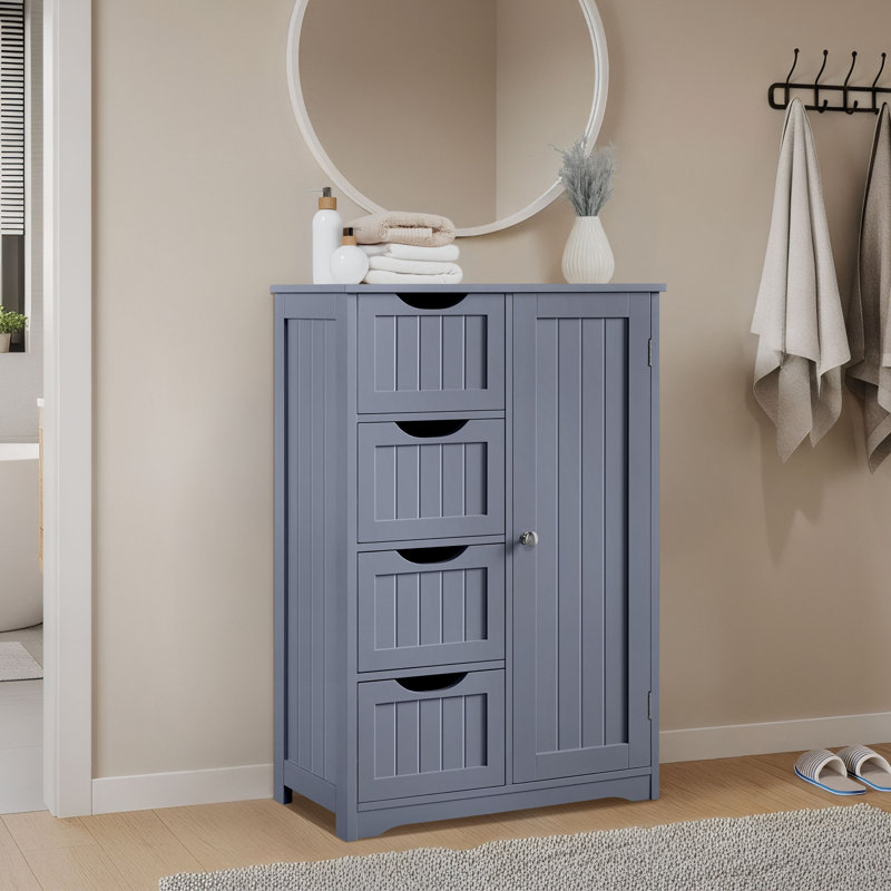 Modern Freestanding Bathroom Cabinet, Grey