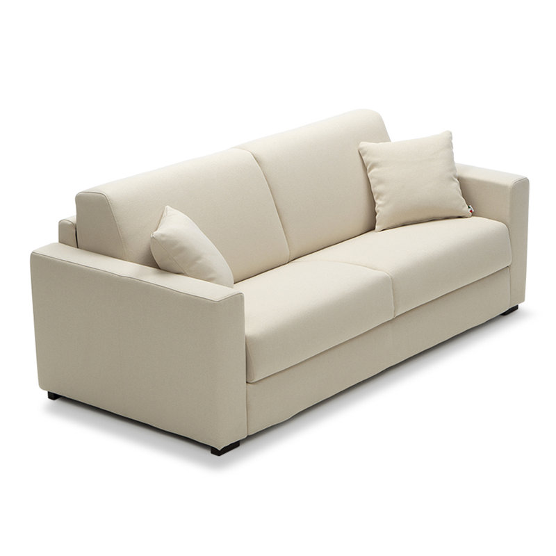 Joplin Italian 81" Stain and Abrasion Resistant Performance Fabric Sleeper Sofa Bed, DuraTex Cream Performance Fabric