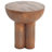 Iris Outdoor Patio Three-Legged Wood-Grain Round MGO Side Table, Brown
