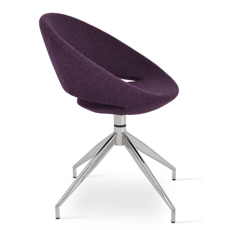 Crescent Metal Solid Back Side Chair, PPM Orange