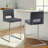 26” Velvet Upholstered Counter Height Bar Stool-1644203366