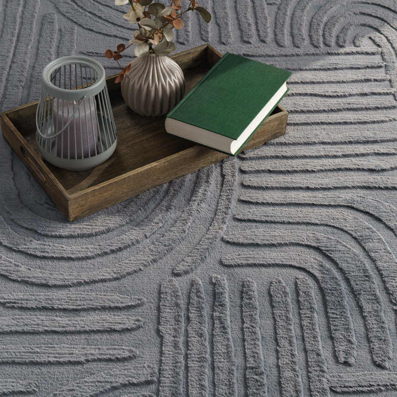 Lelystad Rectangle Geometric Dhurrie, Grey/Brown/Blue, Rectangle 80cm x 150cm