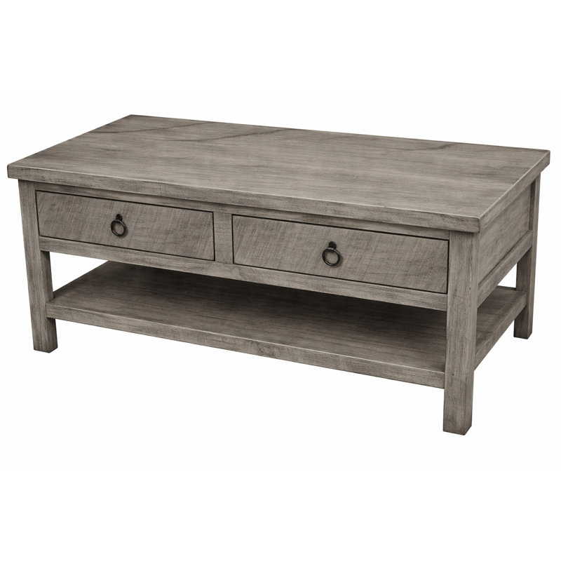 Bloomingdale Solid Wood Coffee Table, Rustic Barnwood
